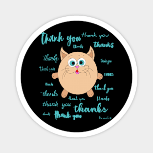 Fat Cat Thankful Funny Thanksgiving Magnet